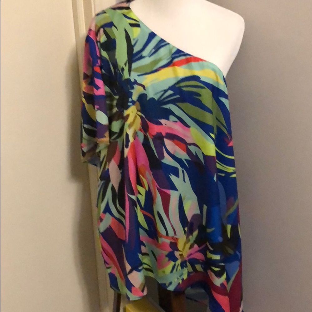 Gibson Latimer tropical oasis one shoulder top brand new